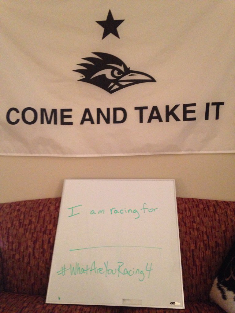 Share #WhatAreYouRacing4 @IvanaGrahovac1 <a href="/TYR_YouthRecvry/">TransformYouthRecvry</a> <a href="/UTSAFSLife/">UTSA F/S Life</a> @UTSASLC