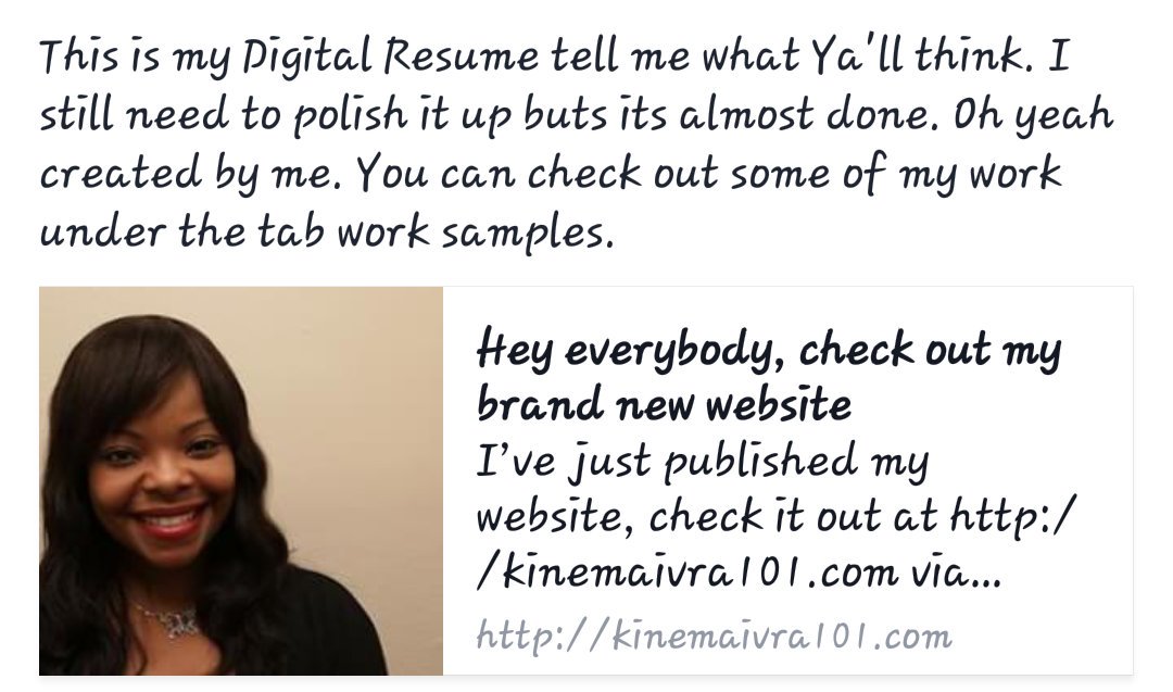 NewGenerationsH's tweet photo. https://t.co/M8RdgZPH81 #digitalresumes #digitalmedia #worksamples #editer #director  #producer #production https://t.co/LMrlVWNYcs