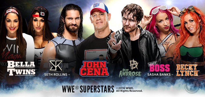 FANEXPOHQ's tweet photo. .@WWERollins, @SashaBanksWWE, @JohnCena, @BeckyLynchWWE, @BellaTwins, &amp; @TheDeanAmbrose at #WizardWorldChicago! https://t.co/mTCTbSBTFf