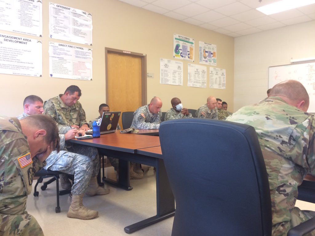 2_198AR's tweet photo. 2-198 AR personnel conducting conference call about MiBT lessons learned and NTC planning. @155ABCT https://t.co/VjU1D5bnmj