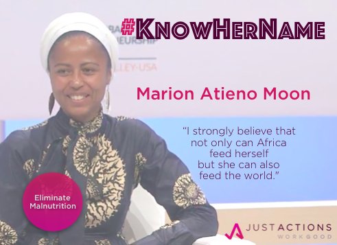 JustACTIONS's tweet photo. #KnowHerName Marion Atieno Moon @WandaOrganicKE in #Kenya. Standout #entrepreneur from #GES2016. Go @missmoonke! https://t.co/PNfhygN26W