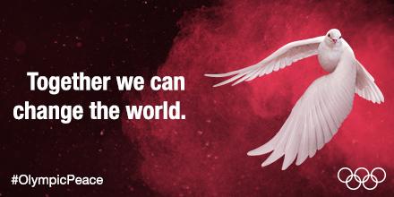 Olympics's tweet image. Together we can change the world. Share a personalised peace dove to support #OlympicPeace. olympic.org/Peace