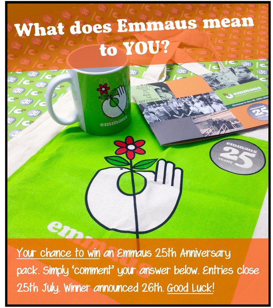 EmmausUK's tweet photo. COMPETITION: Your chance to win an 'Emmaus 25th anniversary' pack! Comment below #EmmausAt25 #GoodLuck #getinvolved https://t.co/KW4vmokDjN