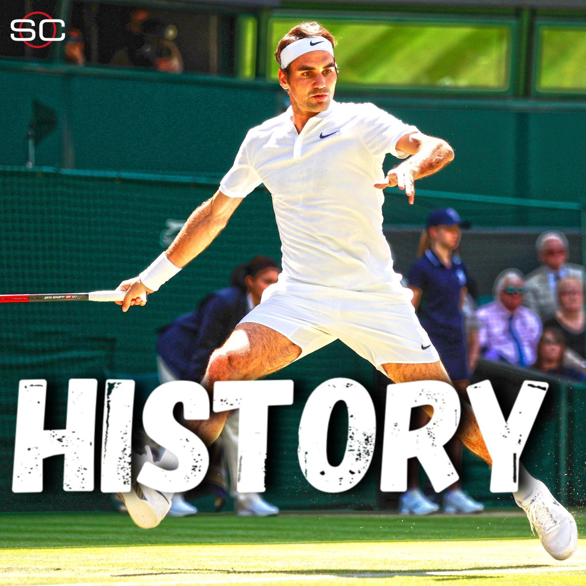 SportsCenter's tweet photo. History!

Roger Federer defeats Marin Cilic for his 307th Grand Slam singles win, the most for a man or woman. https://t.co/RZJy5Uei4L