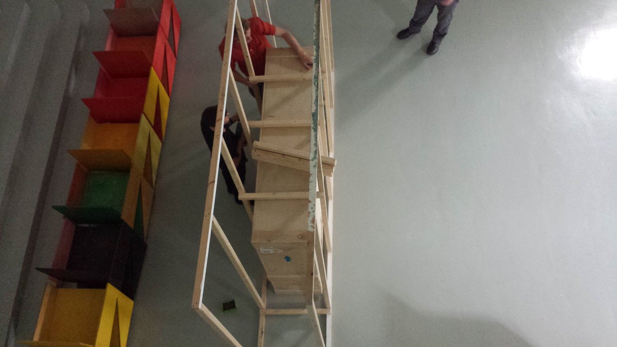 Highlanes's tweet photo. Artist #StevenGee arrived this morn @Ryanair @DublinAirport &amp; installing now.  Unveiling @MarmitePrize fri at 7.30pm https://t.co/dDMmjvlQmo