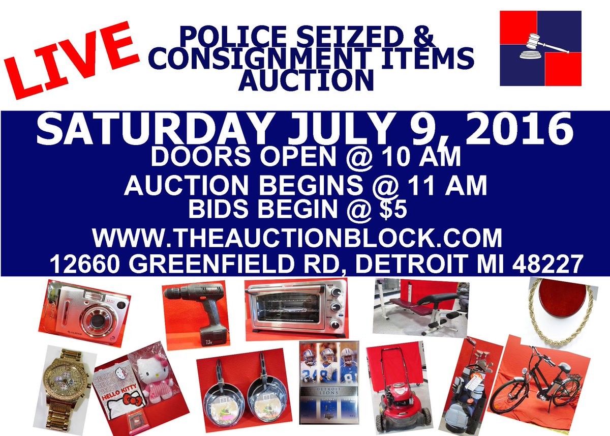 auctionblockdet's tweet photo. Live Police Seized / Consignment Auction is now up!!! Place your bids at https://t.co/bYi0mPMOjf https://t.co/Y6iH6EnFsk