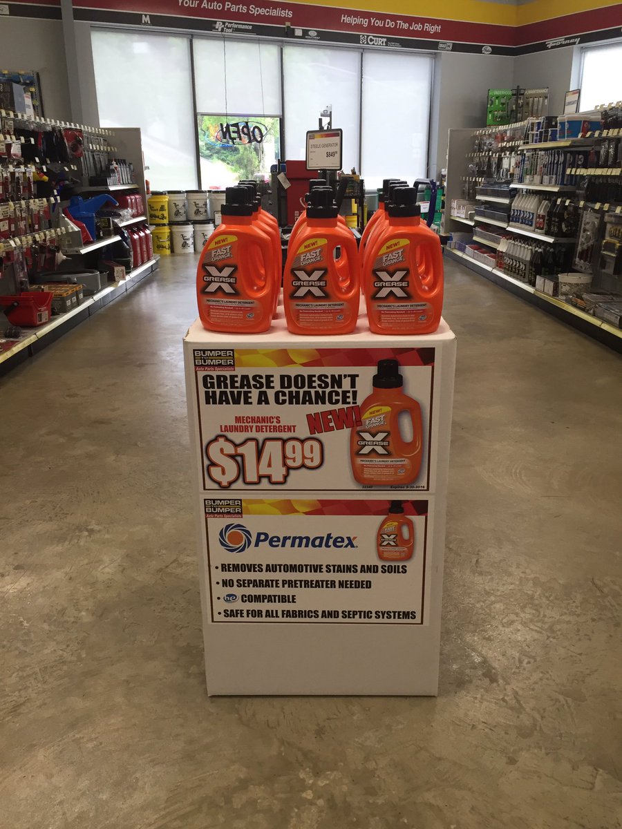 _cope55's tweet photo. New product!  Grease X laundry detergent for mechanics.  Available at Bumper to Bumper stores. https://t.co/Nqt0rTJwkp