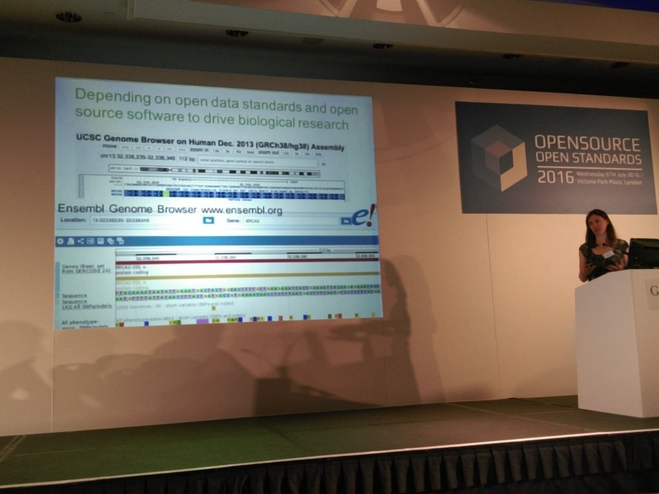 openuk_uk's tweet photo. Using #OpenSource #OpenData &amp; #OpenStandards to fight disease and feed future generations @FionaEBI #opensource16 https://t.co/buThAAnaPe