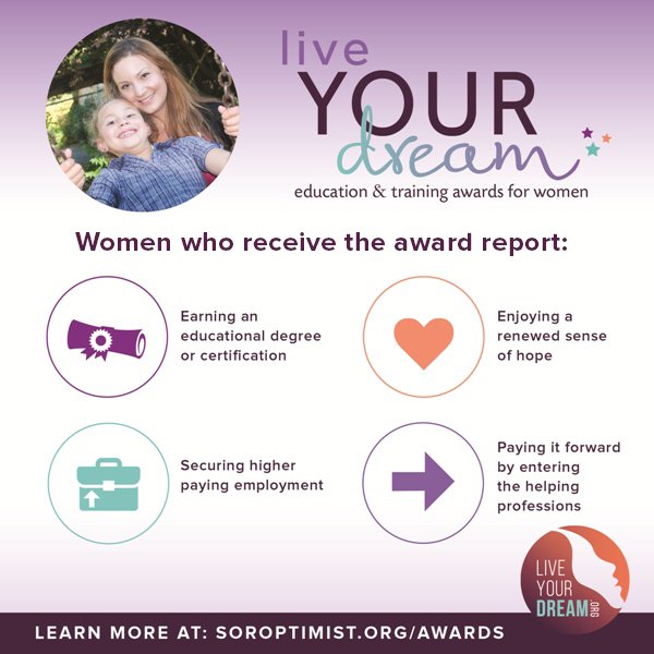 LYDorg's tweet image. Learn more about the #LiveYourDreamAwards and apply at liveyourdream.org/get-help/apply… #scholarshipsforwomen