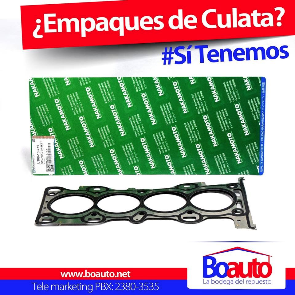 BoautoRepuestos's tweet photo. ¿EMPAQUES DE CULATA? #SíTenemos escríbenos por este medio o llámanos al PBX: 2380-3535
#FelizMiercoles
#Boauto https://t.co/Gpfl5trSom