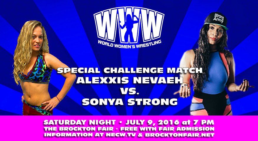 necw's tweet photo. 2 more bouts for Sat's @NECW presents World Women's Wrestling @BrocktonFair #TripleW #womenswrestling https://t.co/Y2gglYjrUQ