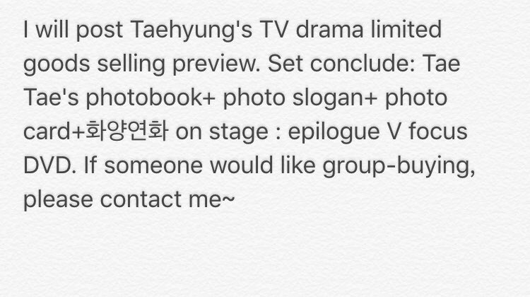 ByMySide_KookV's tweet photo. Tae's TV drama limited goods Set: Tae's Photobook+ photo slogan+ photo card+화양연화 on stage : epilogue V focus DVD. ↓↓ https://t.co/v64Uh9eqh8