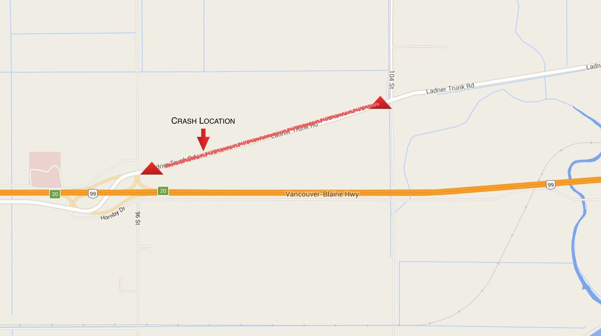 deltapolice's tweet photo. #LTRCrash alternate routes: #BCHwy99, #RiverRd, #BCHwy91 https://t.co/kgcAjIu6zN
