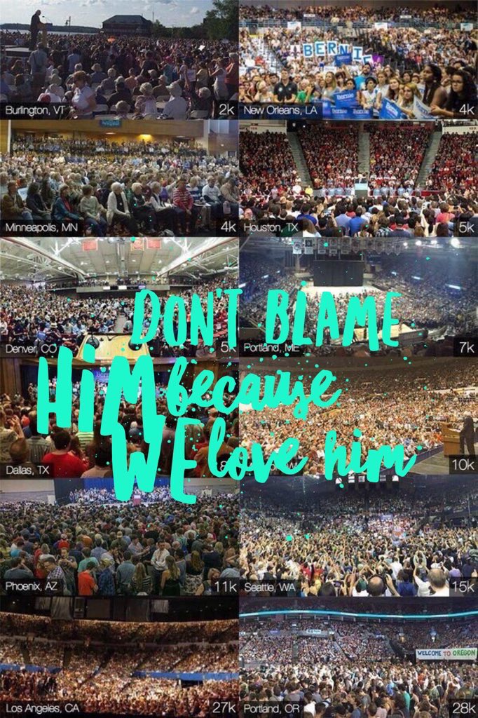 kateloving's tweet photo. #MoreTrustedThanHillary millions of Bernie Supporters in one place #SeeYouInPhilly https://t.co/HqPgfJtSKO