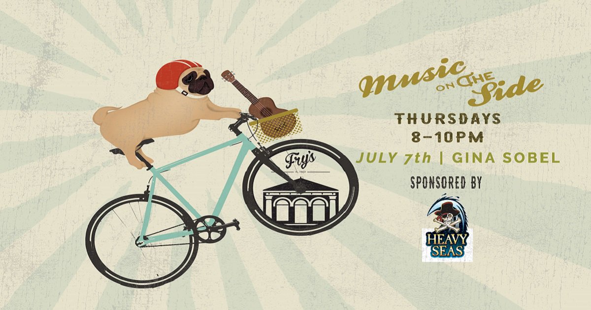 EatAtFrys's tweet photo. #MusicOnTheSide! This THU 7th listen to @ginasobel &amp; drink brews from @HeavySeasBeer #frysspringstation #nocover https://t.co/Q6EjXLeul7