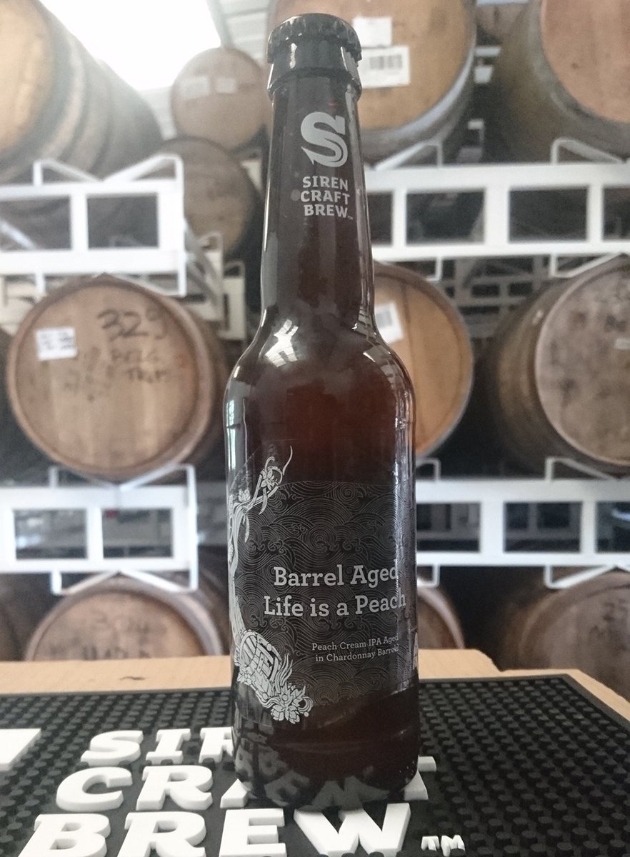SirenCraftBrew's tweet photo. Available online from tomorrow and @BeerKatPub from Thursday: Barrel Aged Life is a Peach (2000 numbered bottles). https://t.co/6BUCX6JNQE