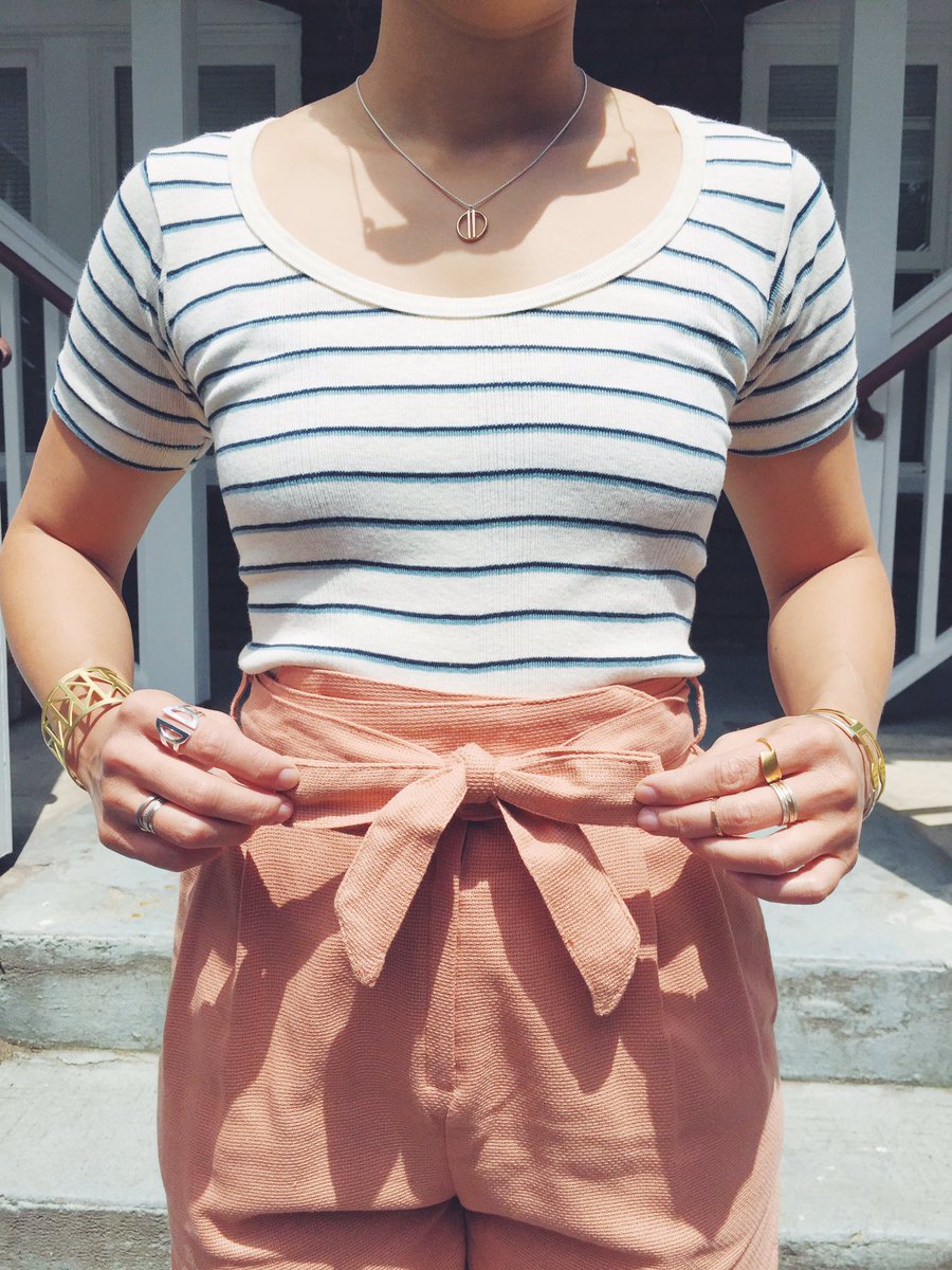 Fit to be tied. 🎀 New tie front shorts in-store by <a href="/Curator_SF/">Curator</a>. Jewelry by us 😊