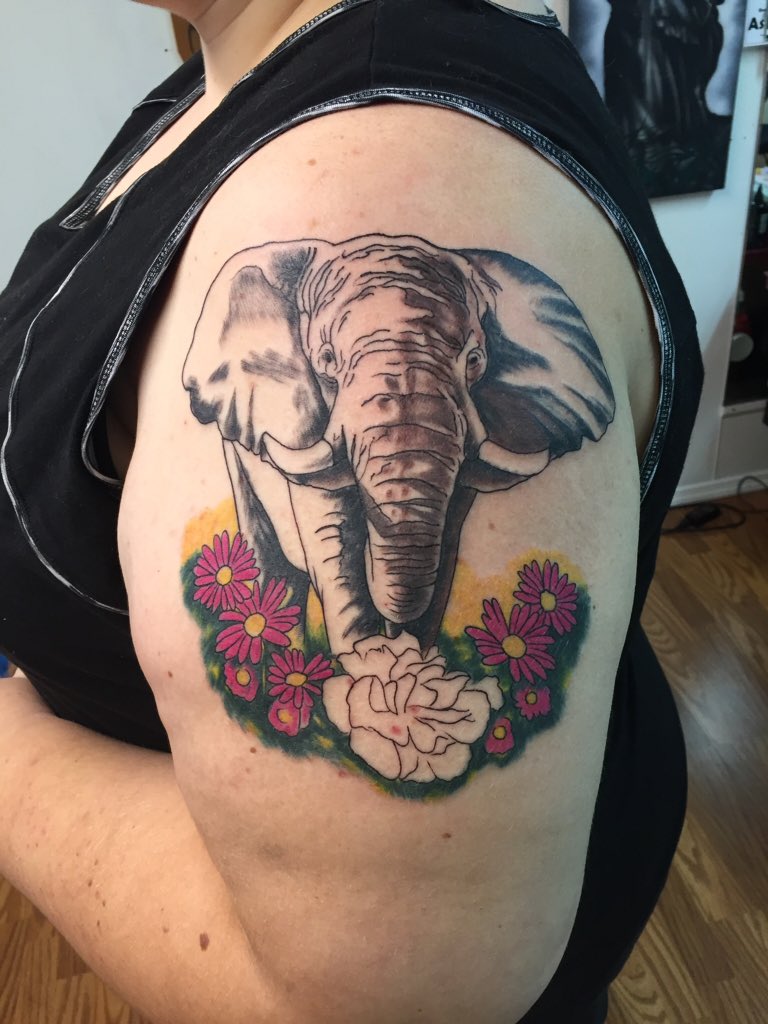 301tattoo's tweet photo. First session complete #301Tattoo #NathanMenke #Elephant #color #tattoos #ink #StarkeFlorida https://t.co/AfBqTF60k7