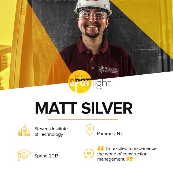 HunterRobertsCG's tweet image. We&apos;re kicking off our first #InternSpotLight! #StevensTech #Interns #InstaDaily #Construction #CollegePride