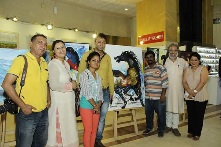 UchaanArts's tweet photo. And look at that painting !! Done live by our artists!!  At #goldsouk #gurgaon #colorsoflife #art #exhibition https://t.co/Id9otNednT
