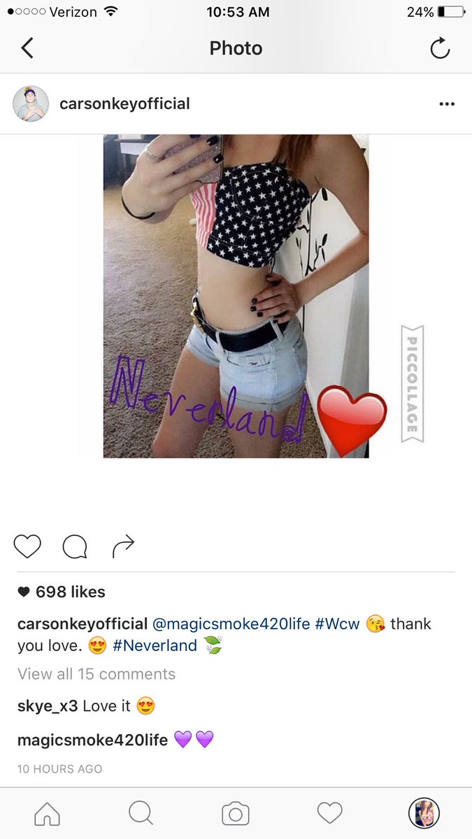 magicsmoke420's tweet photo. Thank you @carson_key for making me you're WCW it means the world to me 💜 #Neverland #carsonkey https://t.co/3un7nJCj52