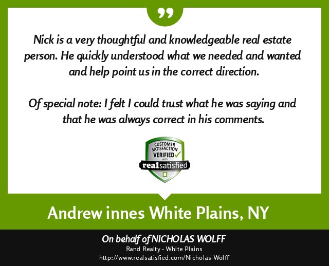 nick wolff (@rednwolff) on Twitter photo How amazing to get this kind of recommendation from a client. realsatisfied.com/Nicholas-Wolff via <a href="/realsatisfied/">RealSatisfied</a> How amazing to get this kind of recommendation from a client. realsatisfied.com/Nicholas-Wolff via <a href="/realsatisfied/">RealSatisfied</a>