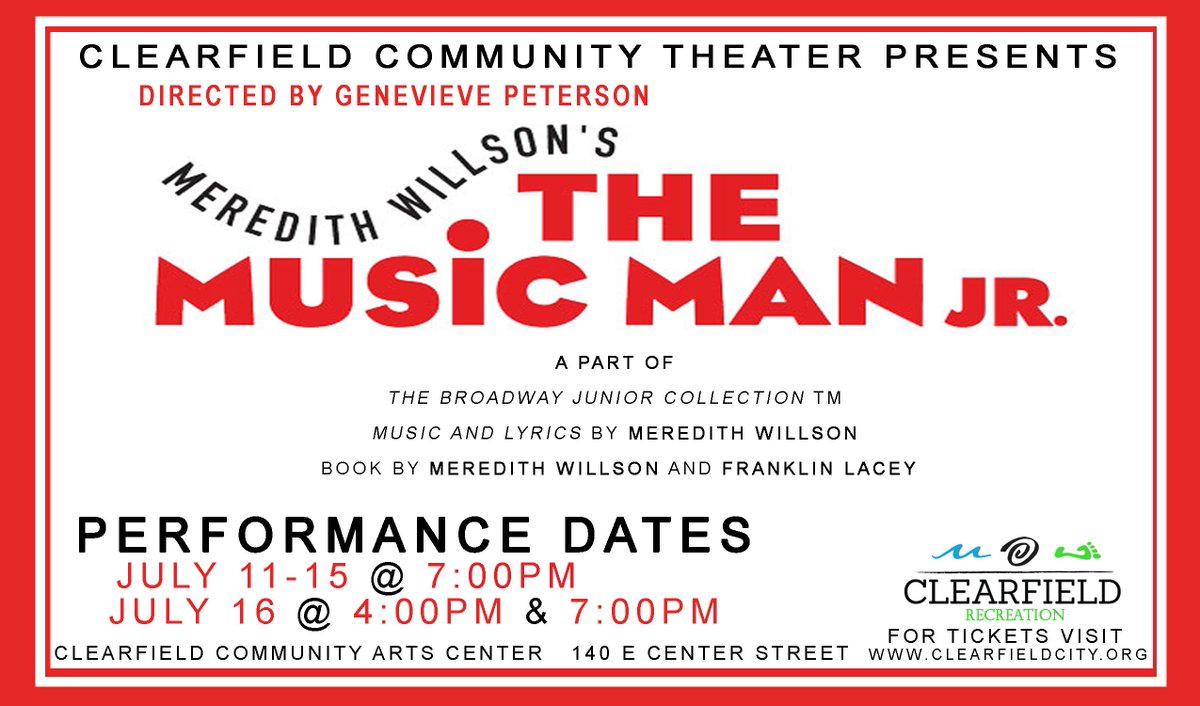 ClearfieldCity's tweet image. Purchase tickets online ahead of time before they sell out! #musicmanjr #wevegotitmade