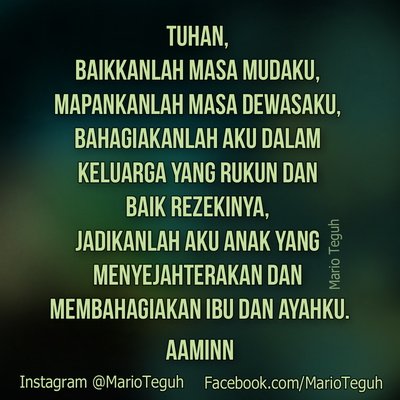 Katakanlah Aamiin atau Retweet, jika doa pagi ini adalah doa Anda juga. Love you! ☺☺☺