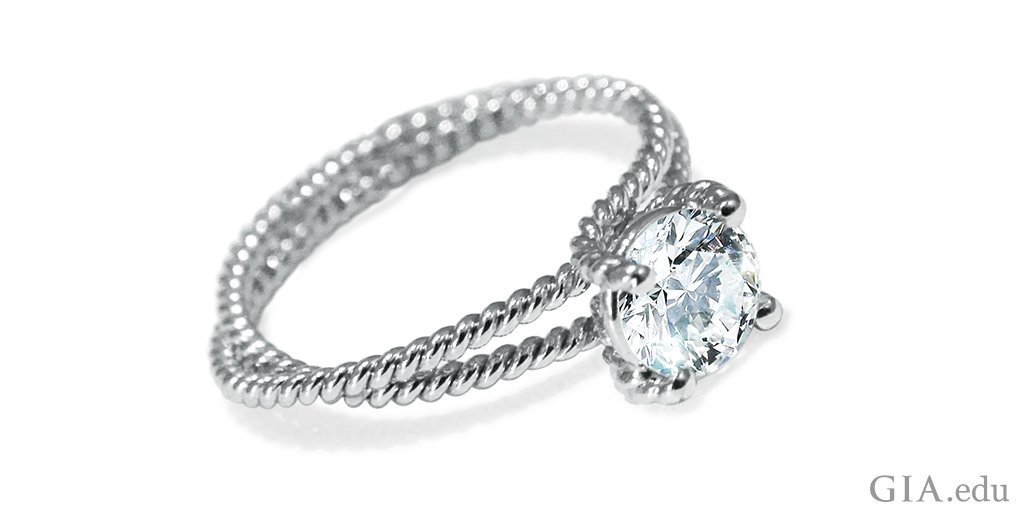 GIAnews's tweet photo. A ring made of #platinum would be slightly less than half the weight in #silver. https://t.co/TAg6VGBw5l