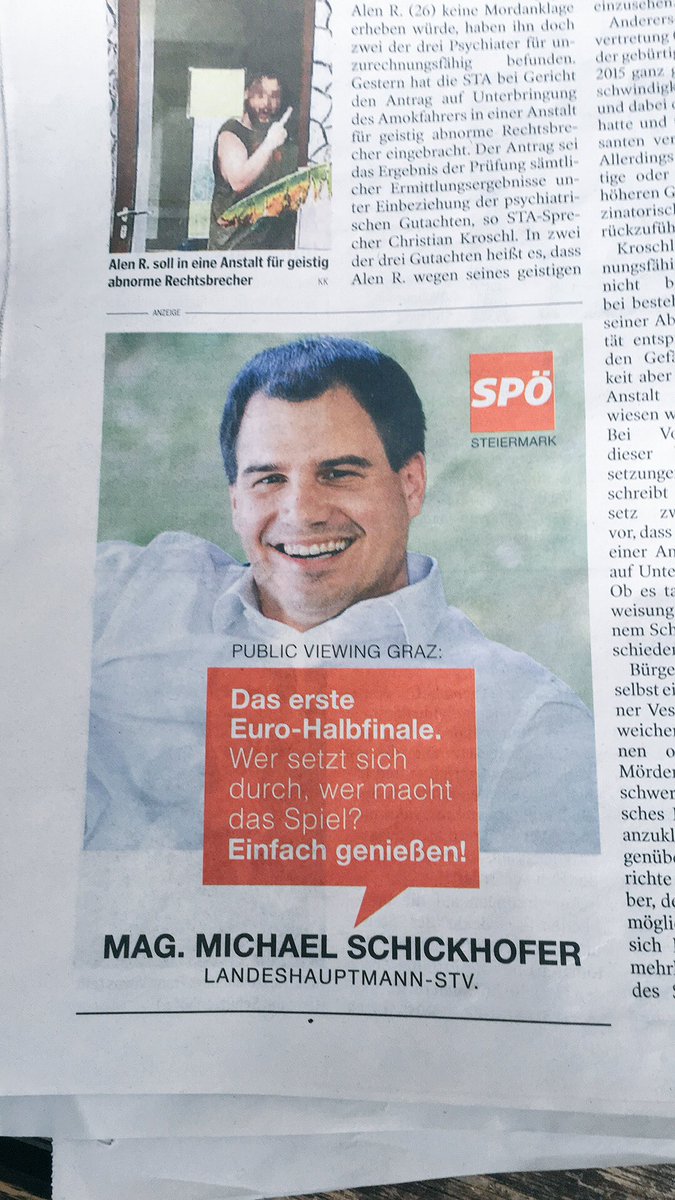 Managerie's tweet photo. einfach genießen #lhtv #michaelschickhofer #em2016 #PORWAL #durchdachteanzeigenschaltung https://t.co/KdEdrtigl2