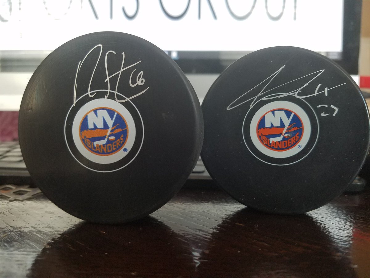 If ths gets 200 RTs, we will giveaway these two <a href="/NYIslanders/">New York Islanders</a> pucks signed by Ryan Strome and Anders Lee.  Good Luck