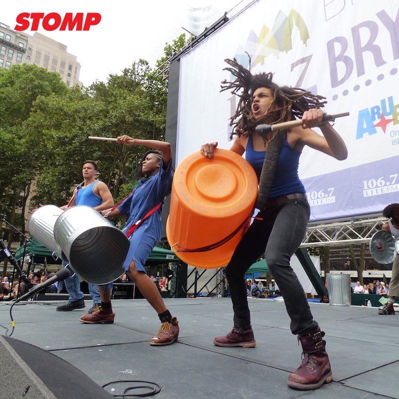 STOMPNYC's tweet photo. We'll be bringing the beat TOMORROW at 12:30PM EST at Broadway in @BryantParkNYC! https://t.co/dQgx53TWUM