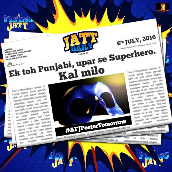 Tigerian_Annie's tweet photo. @iTIGERSHROFF :) Look Guys...Masked Man...Ek To Punjabi Opper Se SuperHero. Kal Milo.#AFJPosterTomorrow @remodsouza https://t.co/8rPncjCjvA