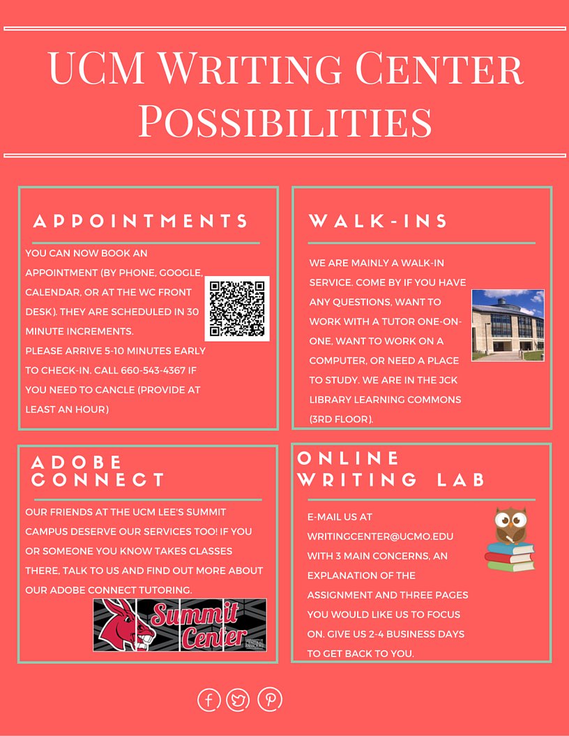 UCMwriting's tweet photo. New Flyer Idea #1 - Learn more about our different types of services! Thank you @canva! https://t.co/zGu1w7hvjs