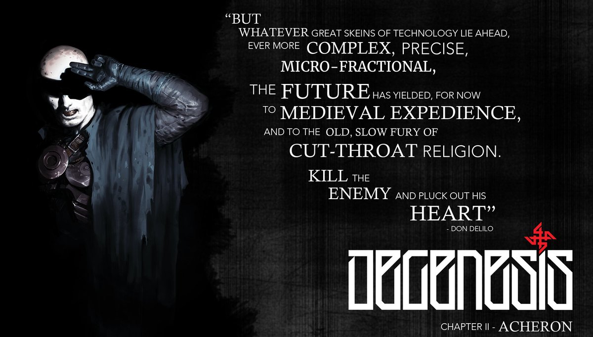 samsleney's tweet image. Had a lot of fun lately making these titlecards for one of the best RPG's I've ever ran. #DEGENESIS #SIXMOREVODKA