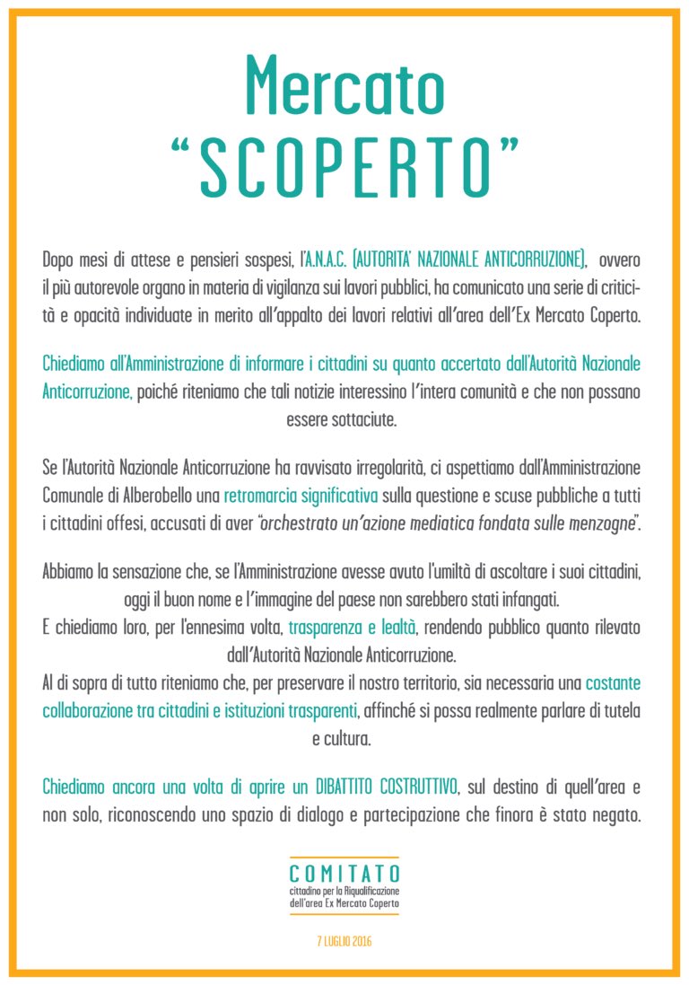 GVMathilde's tweet photo. Mercato "SCOPERTO" https://t.co/rB4Lhfevr4 via @piazzascoperta #ANAC #anticorruzione #piazzaScoperta https://t.co/q71SlPX9dm