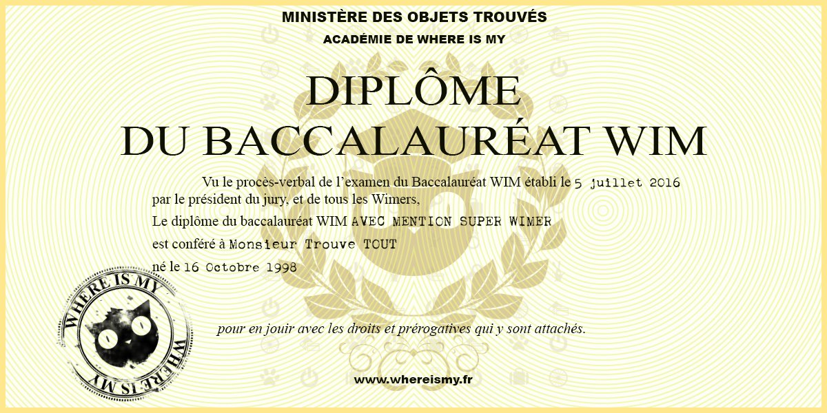WimWhereismy's tweet photo. WIM félicite ses nouveaux bacheliers ;-)
#baccalauréat #diplôme #resultatdubac #bacheliers https://t.co/6RJQiAXdol