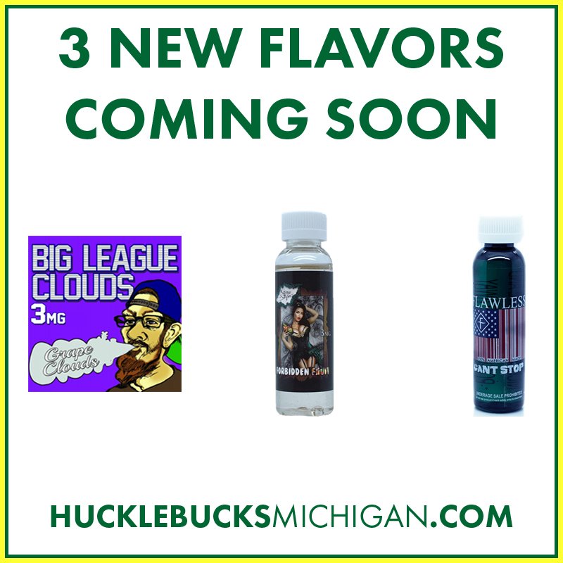 hucklebucksMI's tweet photo. 3 new flavors coming soon! #60ml #vape #eliquid #ejuice #vapemonroe #monroemi #vapelife https://t.co/s52aLN2p4r