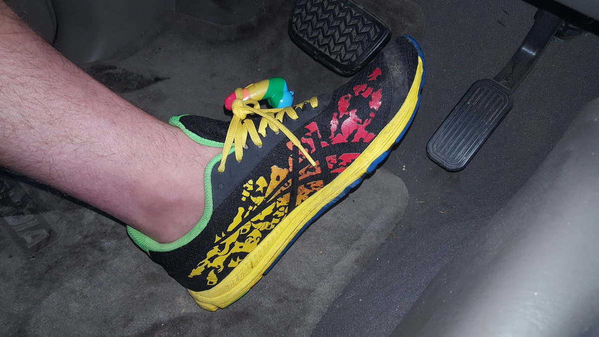 pumkinbutt777's tweet photo. Forgot to take the dick off my shoe from #pridestlouis. Explains the weird looks I was getting while runnin errands https://t.co/PvaOUuRJpD