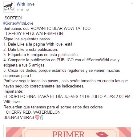 With_love71's tweet photo. Aquí los pasos para el concurso #SorteoWithLove solo será en facebook. https://t.co/Fum4vG6P77