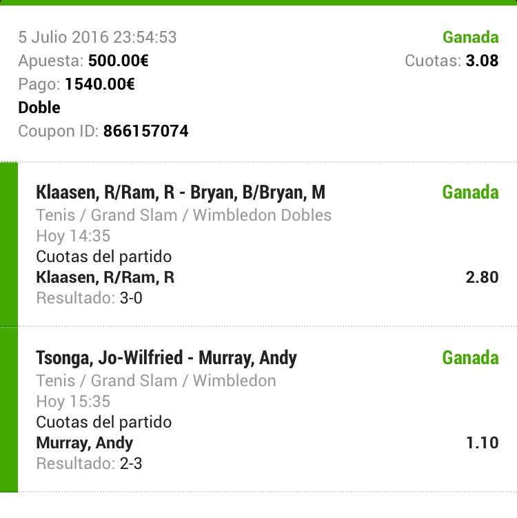 Multi_Apuesta's tweet photo. LUNES: @3,25€ ✅
MARTES: @4,33€ ✅
HOY: @3€ ✅

Todo esto por Twitter. GRATIS.

¿Habrá que invertir estos 1500€ no? https://t.co/mCWMeXTQbg