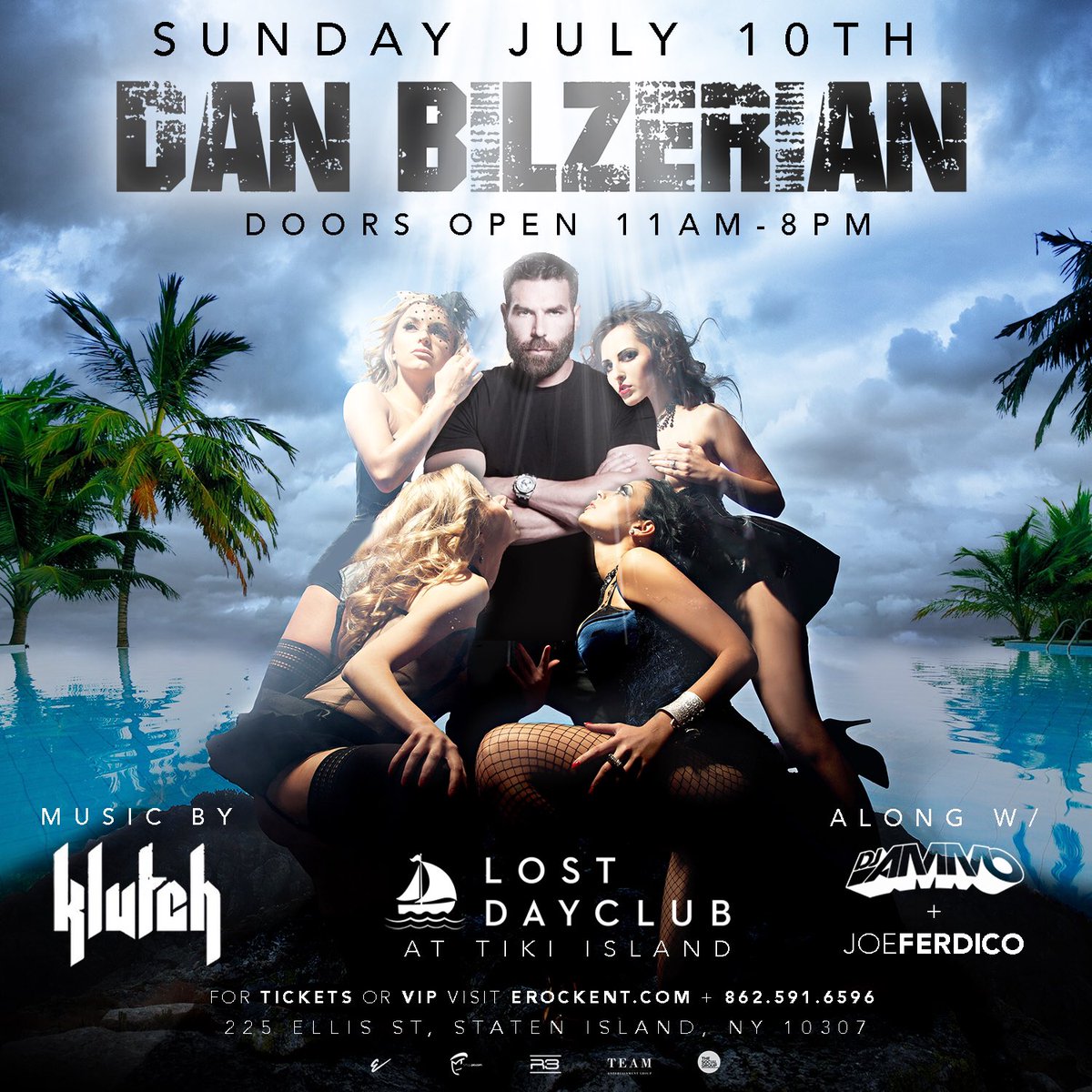 TeamEntGroup's tweet image. THIS SUNDAY 🚨🚨 THE MAN @DanBilzerian TAKESOVER THE LOST DAY CLUB at Tiki Island!! #TEAM #LostDayClub