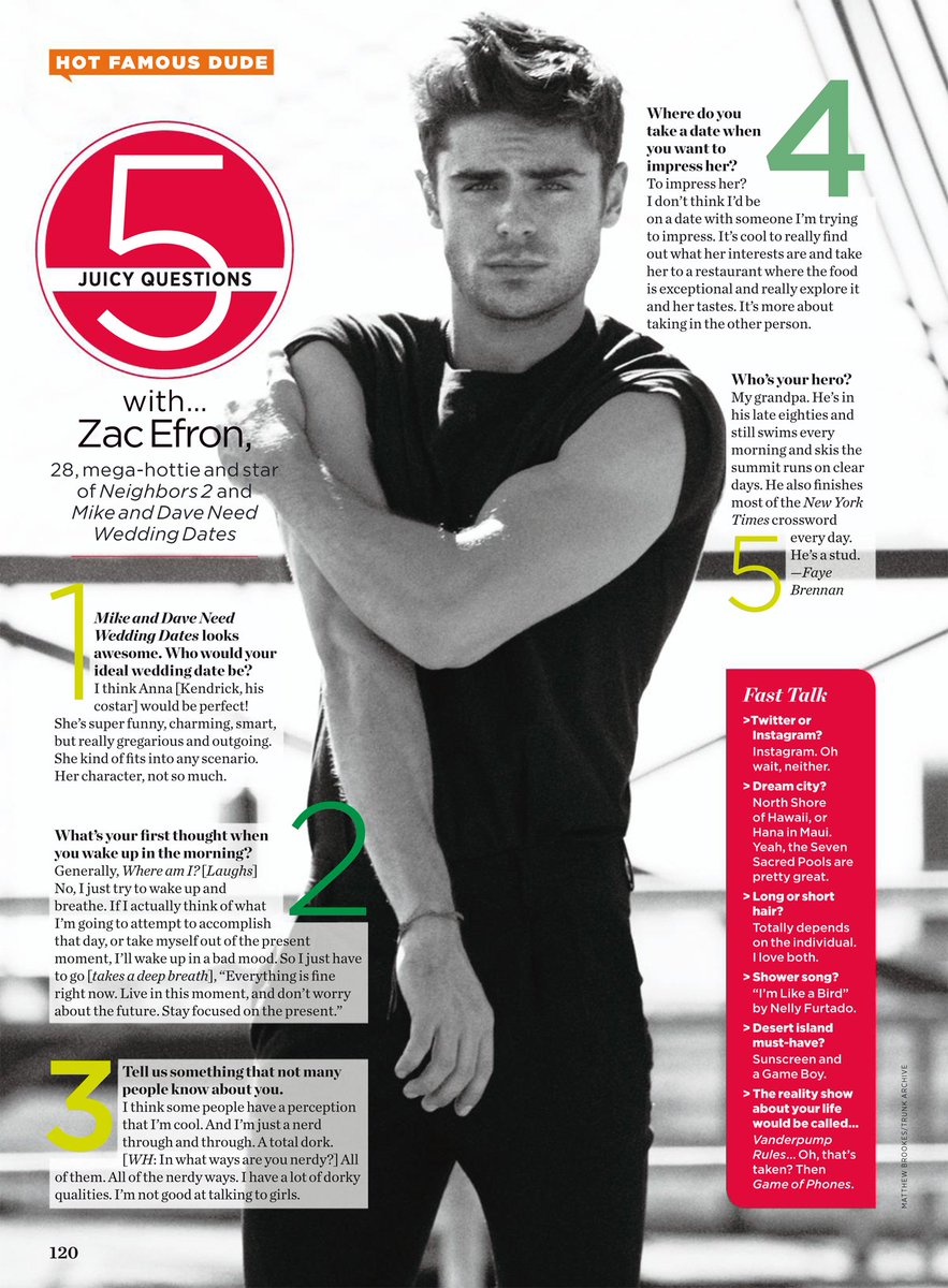 EHS on Twitter: "From the July/August issue of Women's Health Magazine: 5  Juicy Questions with Zac Efron https://t.co/MFcQO1N3U0" / Twitter