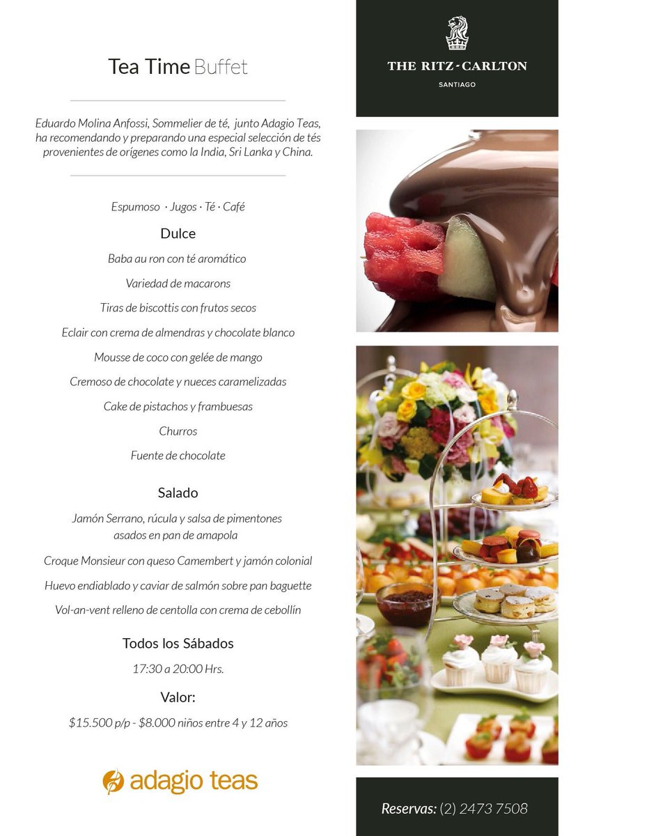 TeaSommelierScl's tweet image. Este sábado con @Adagioteaschile volvemos a sorprender en el #TeaTime más famoso de Santiago @RCSANTIAGOCHILE