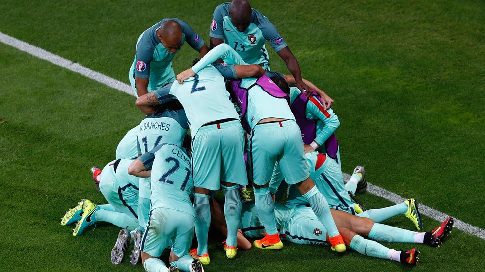 FIFAcom's tweet photo. FT:
#POR 2-0 #WAL
Two goals in a short span send Portugal to Paris for the #EURO2016 final
https://t.co/OccbGNVVju https://t.co/HC5D24c4C7