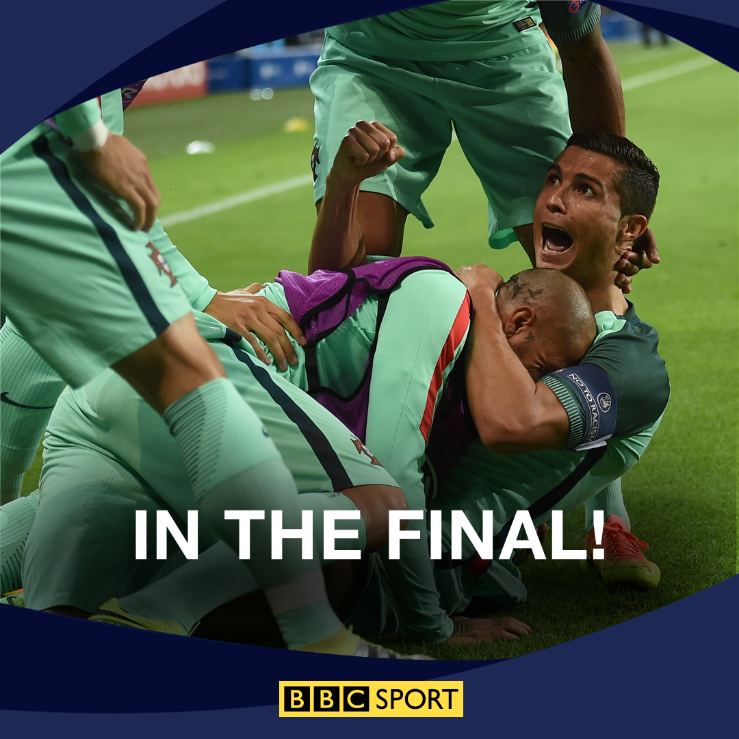 BBCSport's tweet photo. One step closer for Ronaldo.

Will he beat Messi to a major international title?

https://t.co/d3YkXaHUDl #WALPOR https://t.co/LGmCrLzgDG