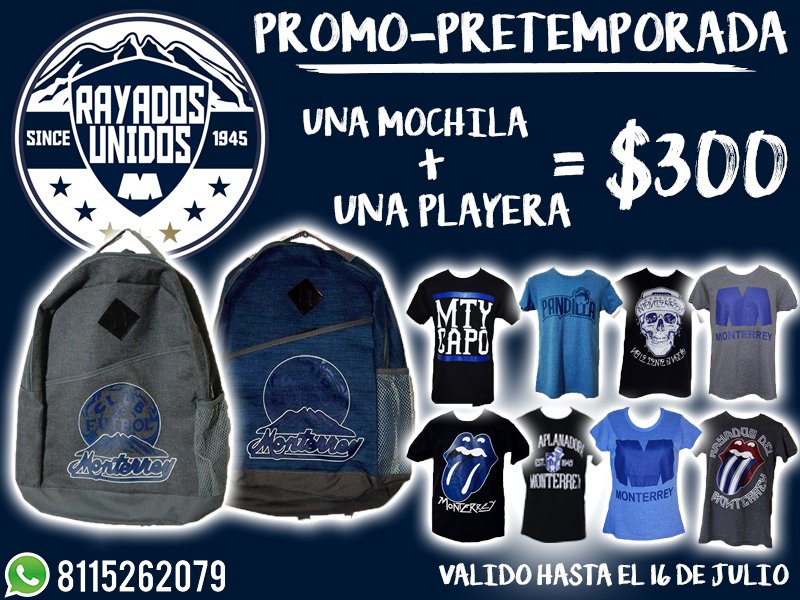 RayadosU's tweet photo. #promo #RAYADOS #mochila #MONTERREY #1945 https://t.co/iBHTXTp6Wc