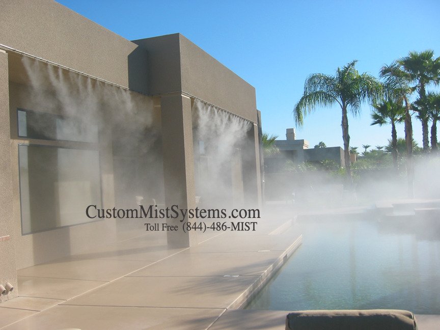 CustomMist's tweet photo. Imagine walking through this cascade of cooling mist to your pool. #CustomMistSystems #Pool https://t.co/S844KbMCkY
