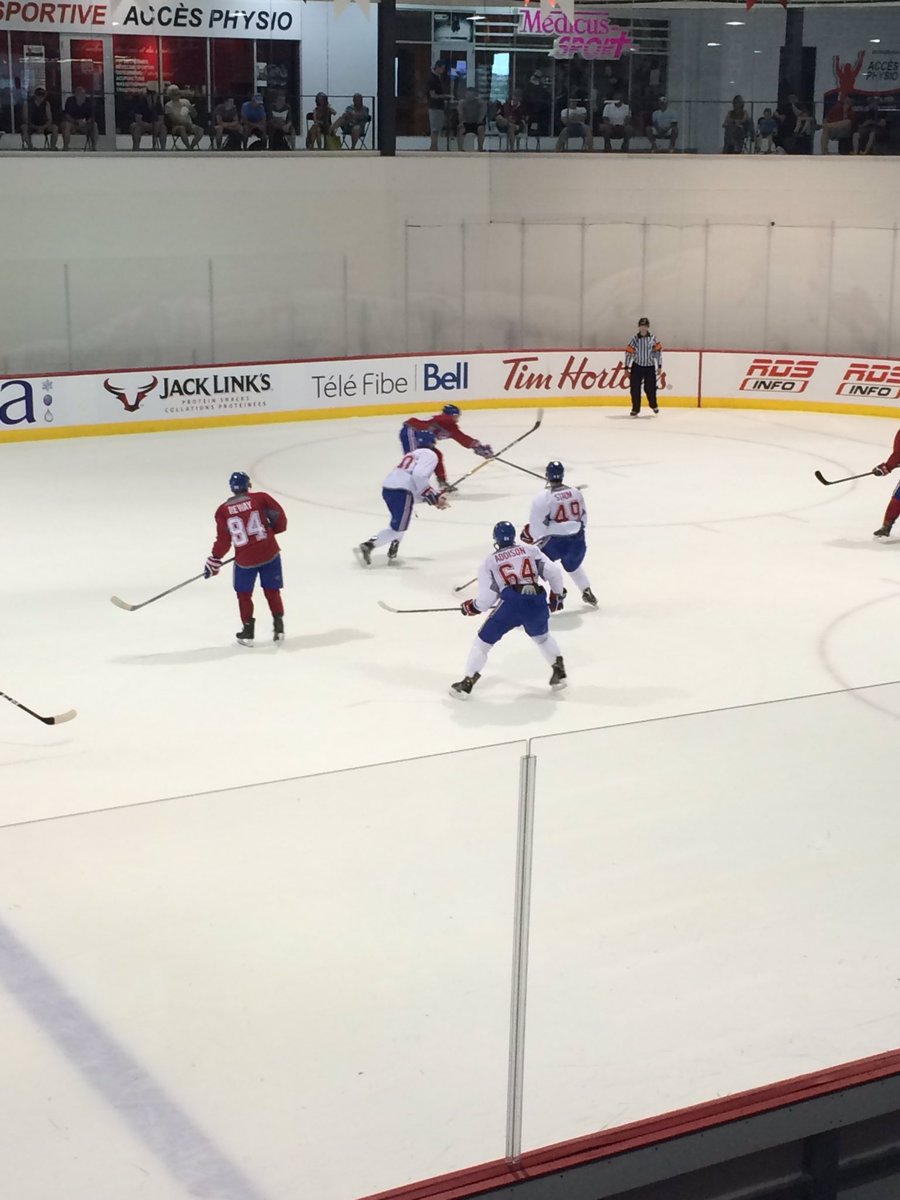 MikeBarrett_'s tweet photo. Reway finds the hole in coverage. Prime example of his vision #HabsDevelopmentCamp https://t.co/qCPzgs5gmZ