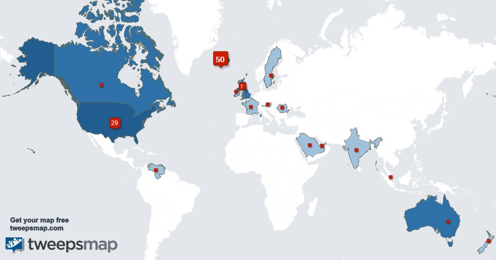My followers live in Iceland (48%), USA(28%)... Get your free map too: tweepsmap.com/!KatrnFjla